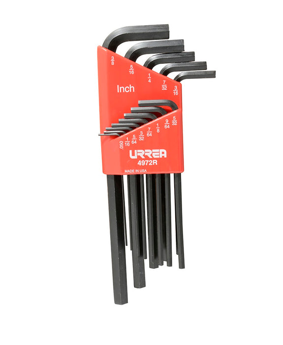 Juego de 13 llaves hexagonales “L” en pulgadas rack - URREA