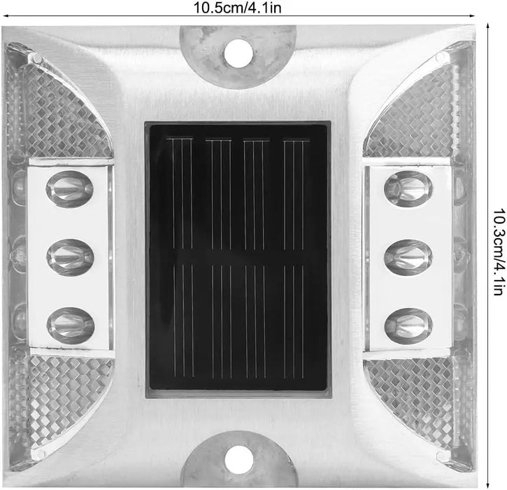 Tacha Solar Aluminio con 6 LEDS