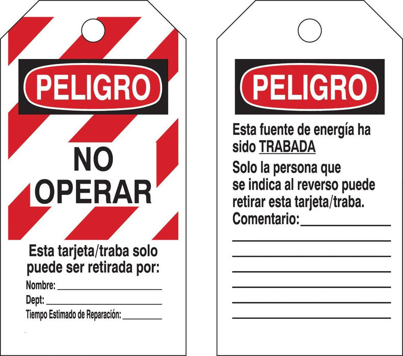 Tarjeta de Seguridad e identificación de Bloqueo