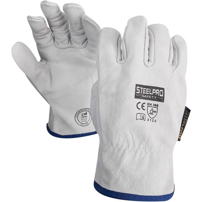 Guante Vaqueta Blanco Supervisor Natural - STEELPRO