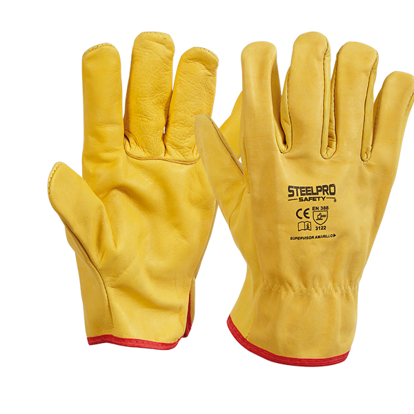 Guantes Vaqueta Supervisor Amarillo - STEELPRO