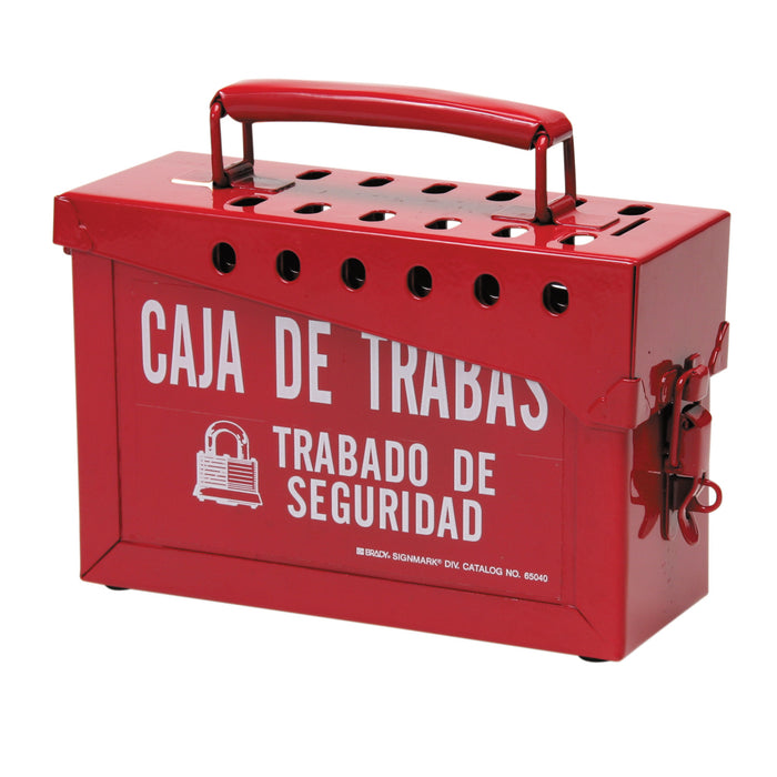 BRADY CAJA PORTÁTIL DE METAL PARA BLOQUEO GRUPAL EN ESPAÑOL  6 x 9 x 3-1/2 - Ferrelam