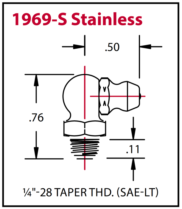 Grasera Alemite REF 1969-S Codo 90° 1/4" Acero inoxidable - Ferrelam
