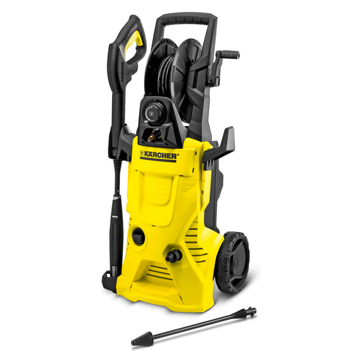 KARCHER HIGH PRESSURE WASHERS FOR HOME USE ELECTRIC MOTOR, 1800 PSI, 300 L/H. INCLUDES HOSE REEL.